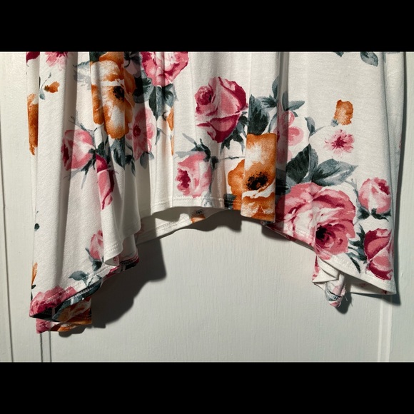 Jessy B Floral Flowers Pink Orange White Blouse - Picture 6 of 12